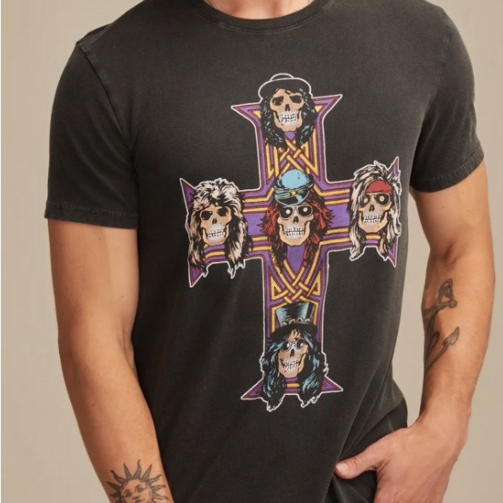 Lucky Brand Black Tee with Guns N’ Roses